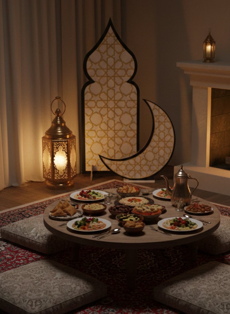 QUTOOB Home Decorations Moon & Stand - Ramadan Decor Ramadan Wallpapers - Ramadan & Eid Decorations - Decoration Art & Wall Paper Decoration Stand For Reception, for Welcoming , Cozy & Inviting Atmosphere - Image 3